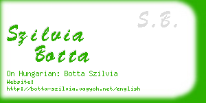 szilvia botta business card